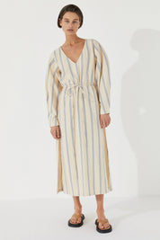 Marine Twin Stripe Organic Cotton Dress