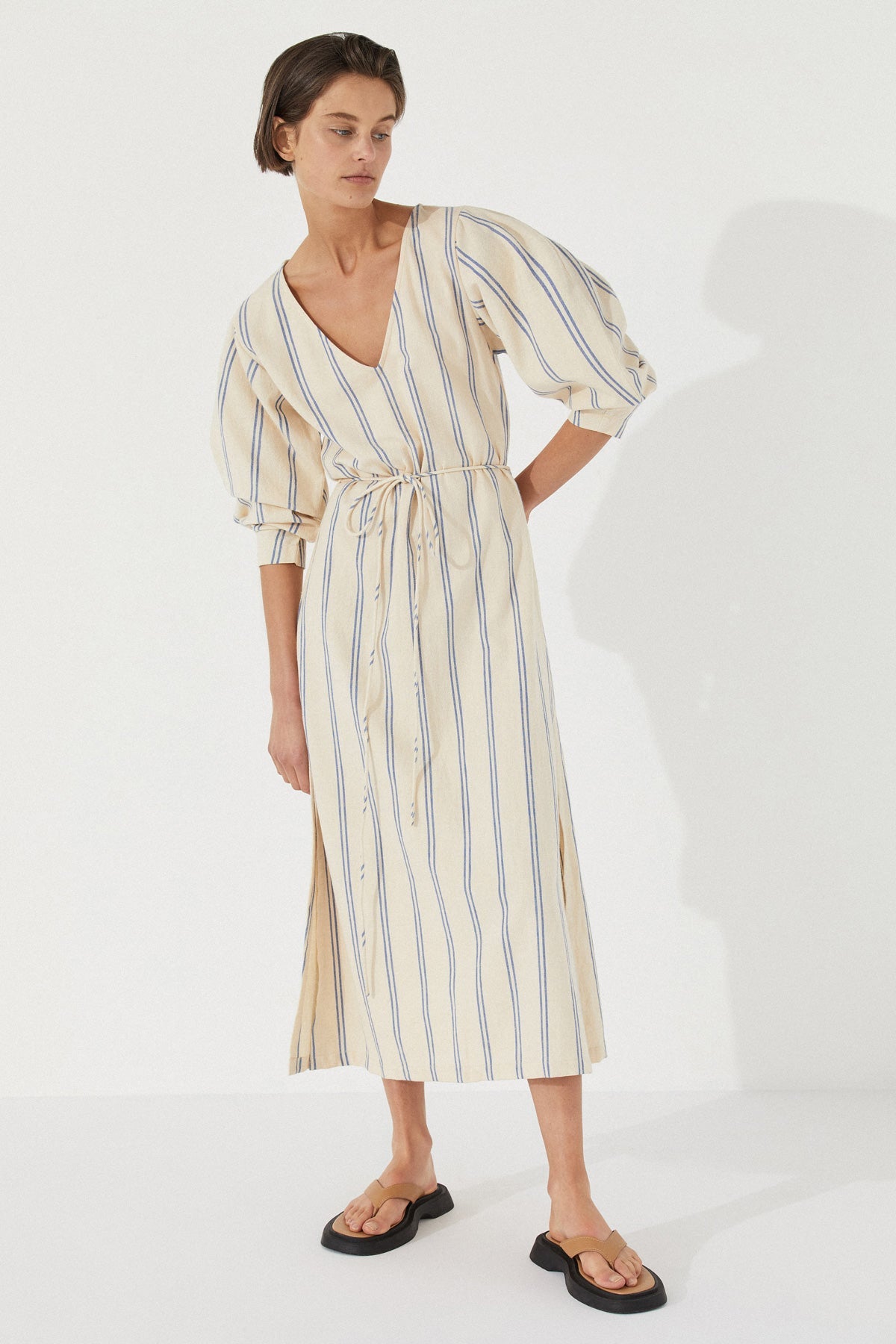 Marine Twin Stripe Organic Cotton Dress