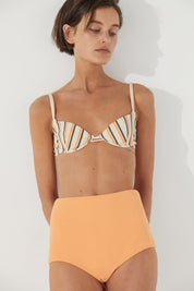 Licorice Stripe Rib Balconette Bra Cup