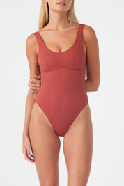 Signature Bralette One Piece - Earth Red