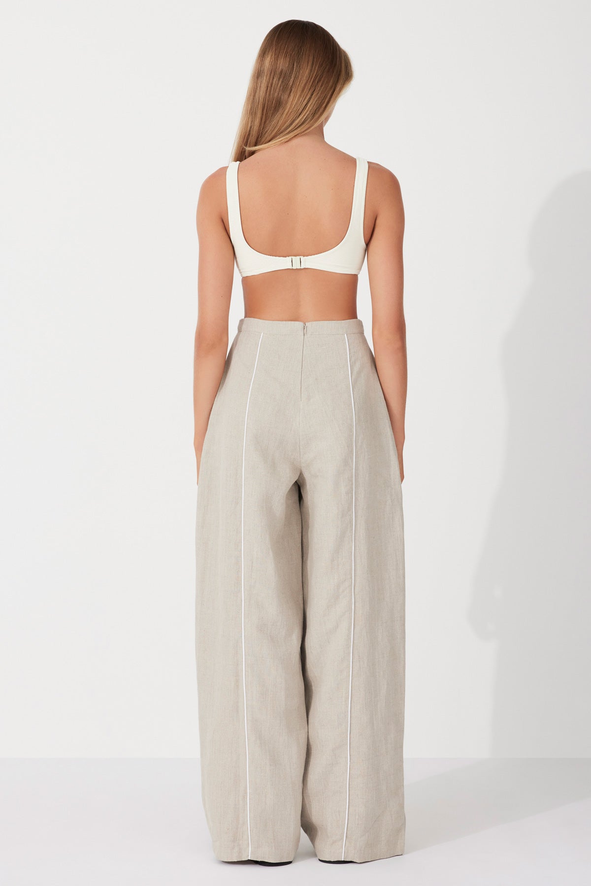 Husk Contrast Linen Pant