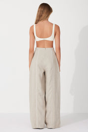 Husk Contrast Linen Pant