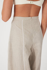 Husk Contrast Linen Pant