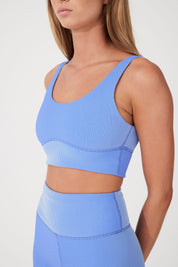 Stripe Rib Crop Top - Sky