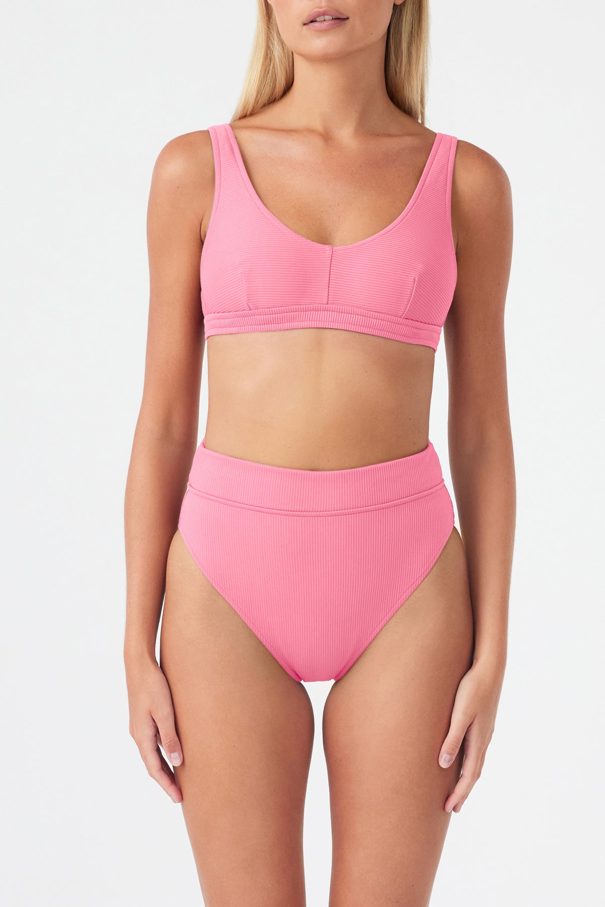 Signature Waistband Bralette Top - Flamingo Pink