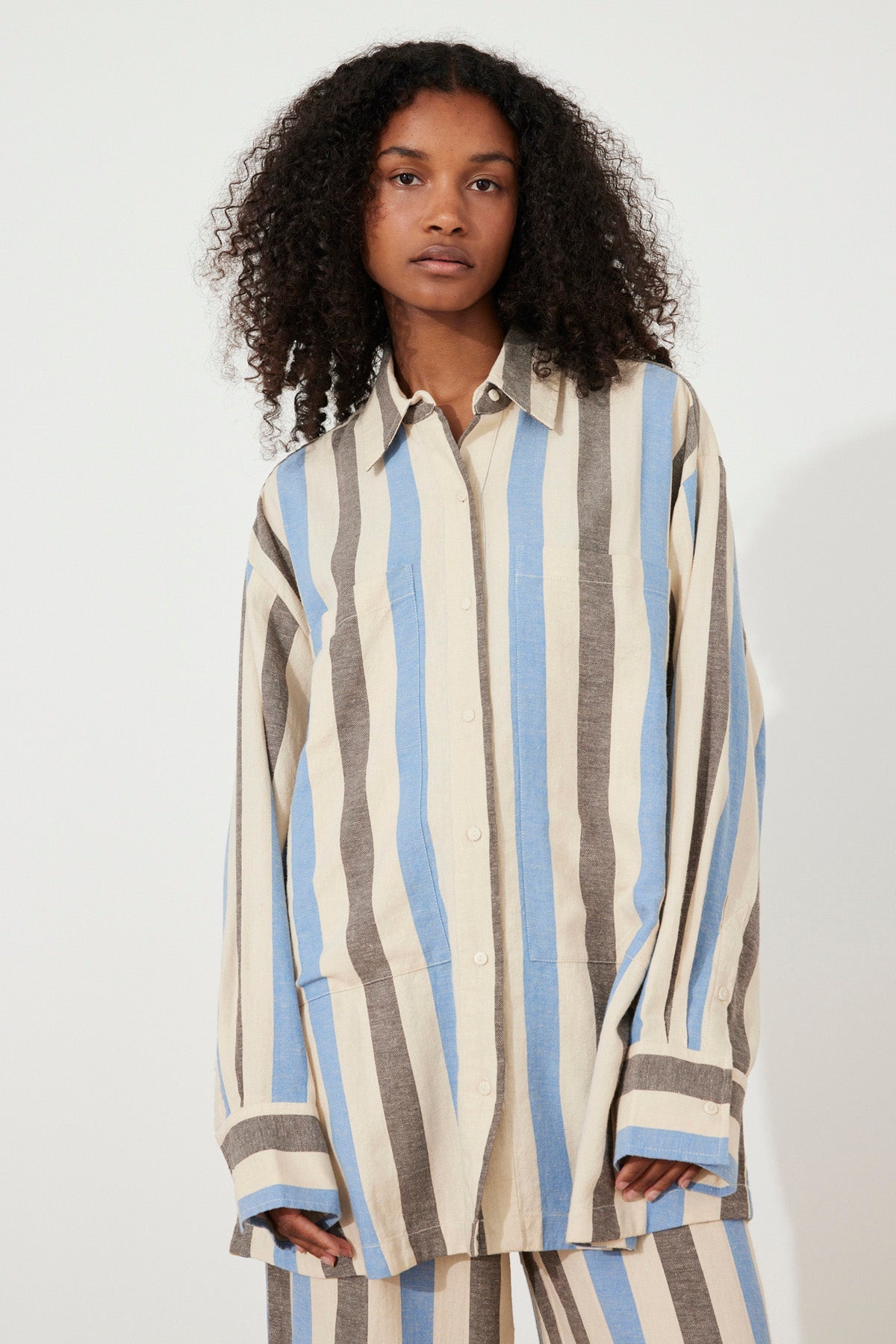 Sky Stripe Organic Cotton Blend Shirt