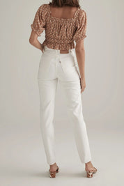 Abby Top Tan Polka