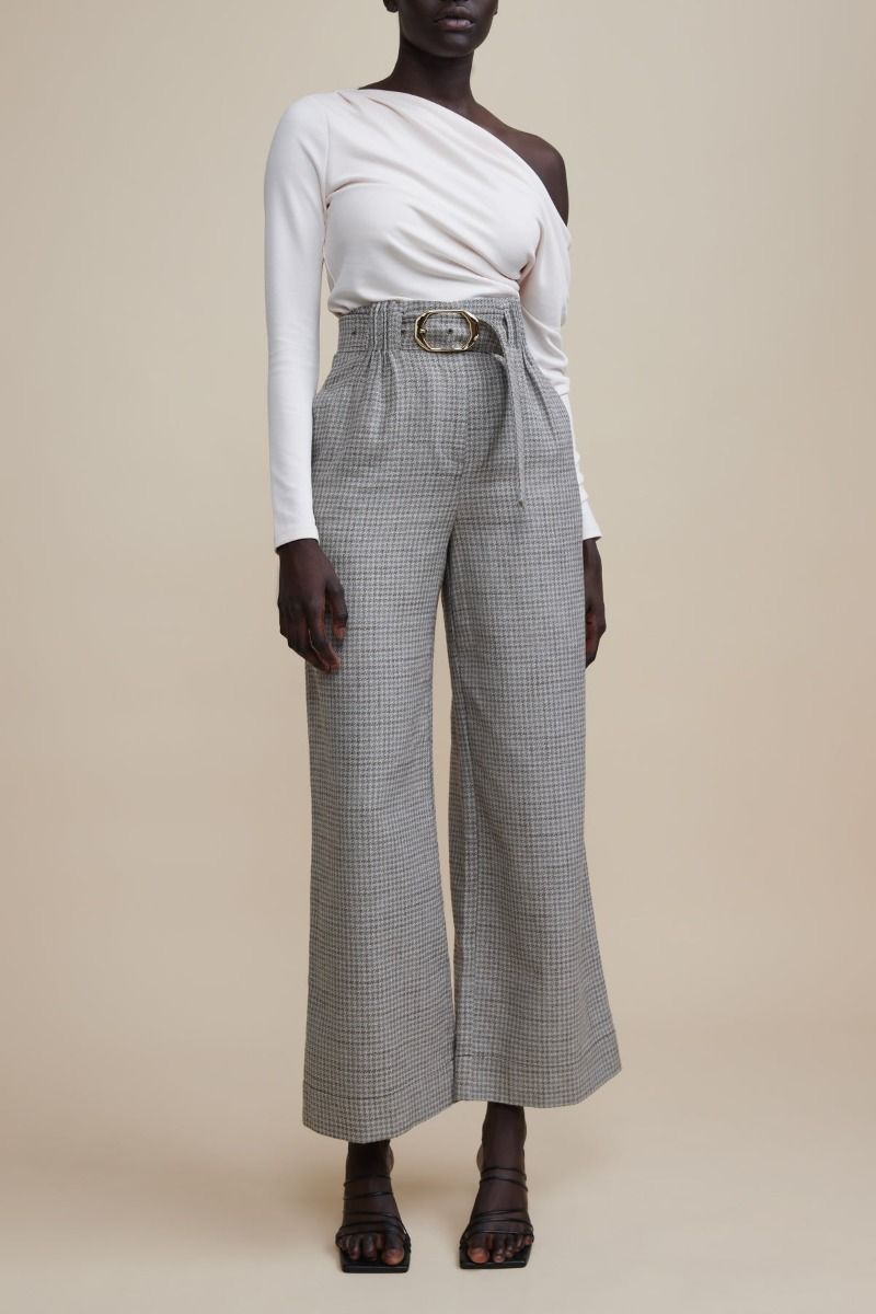 Pacific Pant Grey Houndstooth