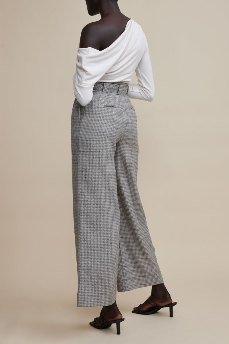 Pacific Pant Grey Houndstooth