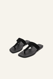 The Rhodes Sandal Black Suede