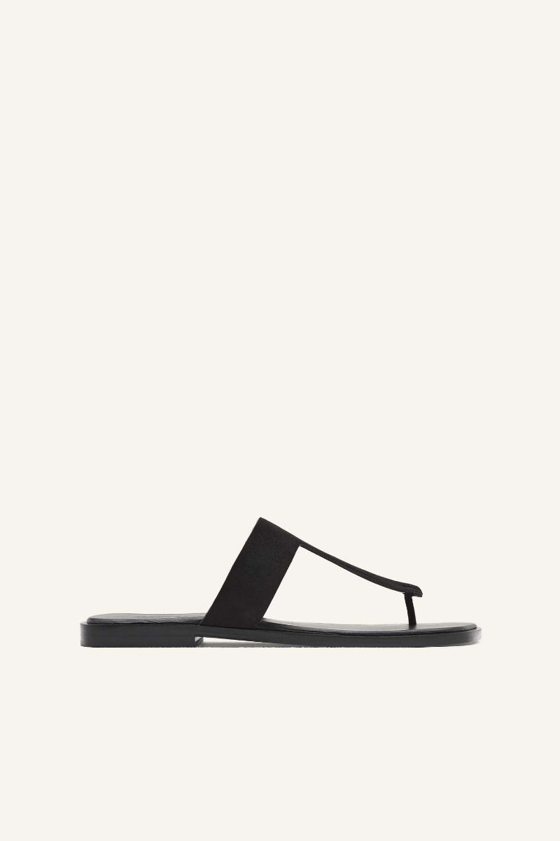 The Rhodes Sandal Black Suede