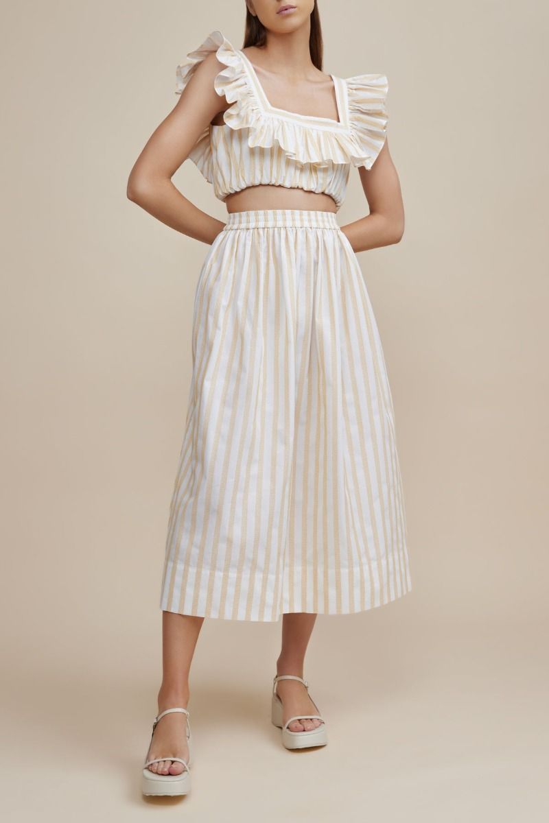 Maxwell Skirt Mango Stripe