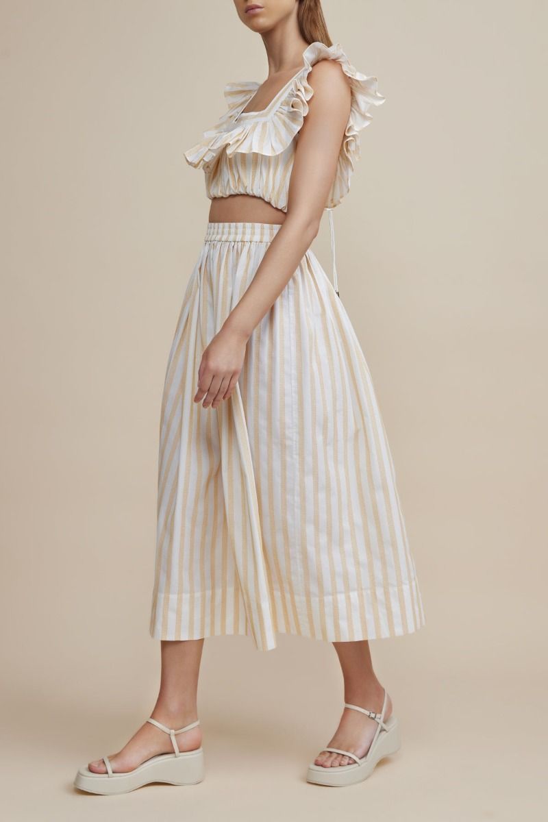 Maxwell Skirt Mango Stripe