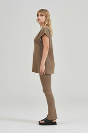 The Anais Rib Knit Vest Taupe