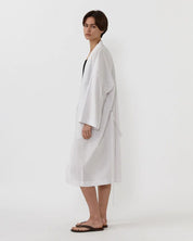 Organic Cotton Apres Robe Set - Lavender Check