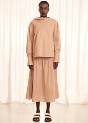 Faith Shirred Top Camel