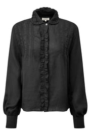 arkitaip Blouses The Johana Linen Blouse in Black