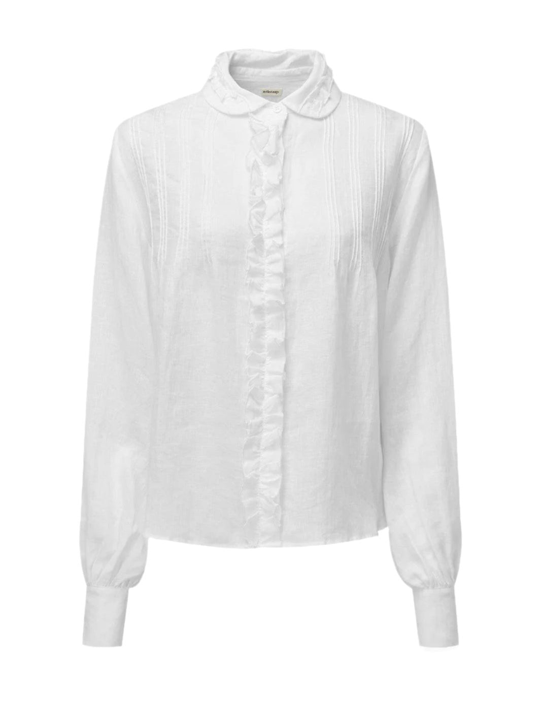 arkitaip Blouses The Johana Linen Blouse in white