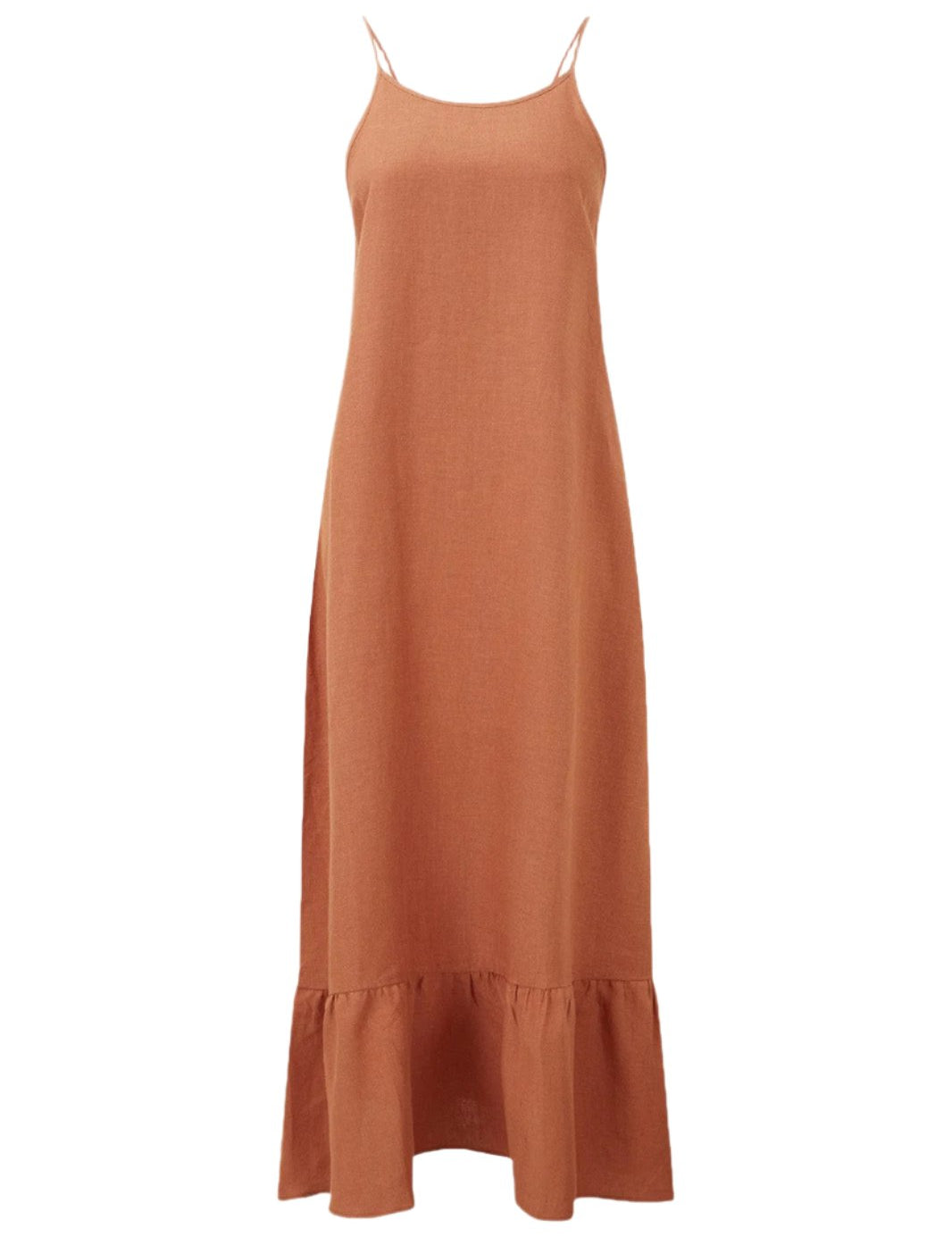 arkitaip Dresses The Gerda Ruffled Slip Dress in tangerine - SAMPLE