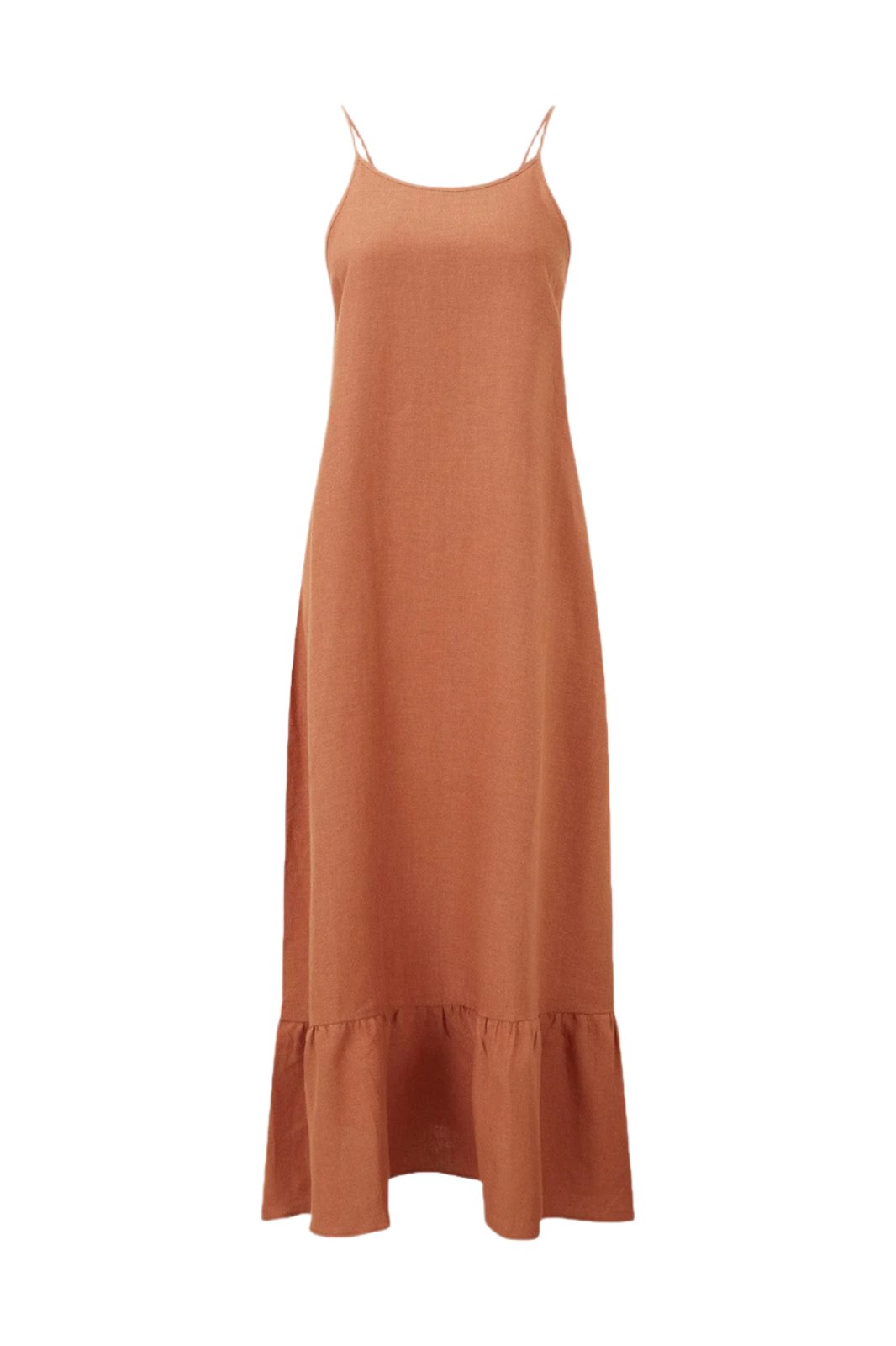 arkitaip Dresses The Gerda Ruffled Slip Dress in tangerine - SAMPLE