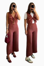 arkitaip Jumpsuits The Gretl Linen Jumpsuit in terracotta - Archive