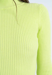 Ribbed Mock-Neck Skivvy in Algae