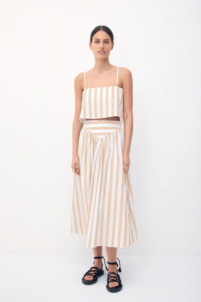 Ava Skirt Sand Stripe