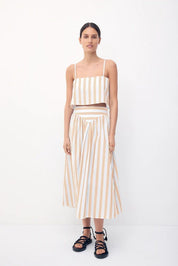 Ava Skirt Sand Stripe