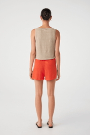 Larri Linen Short - Hibiscus & Sand