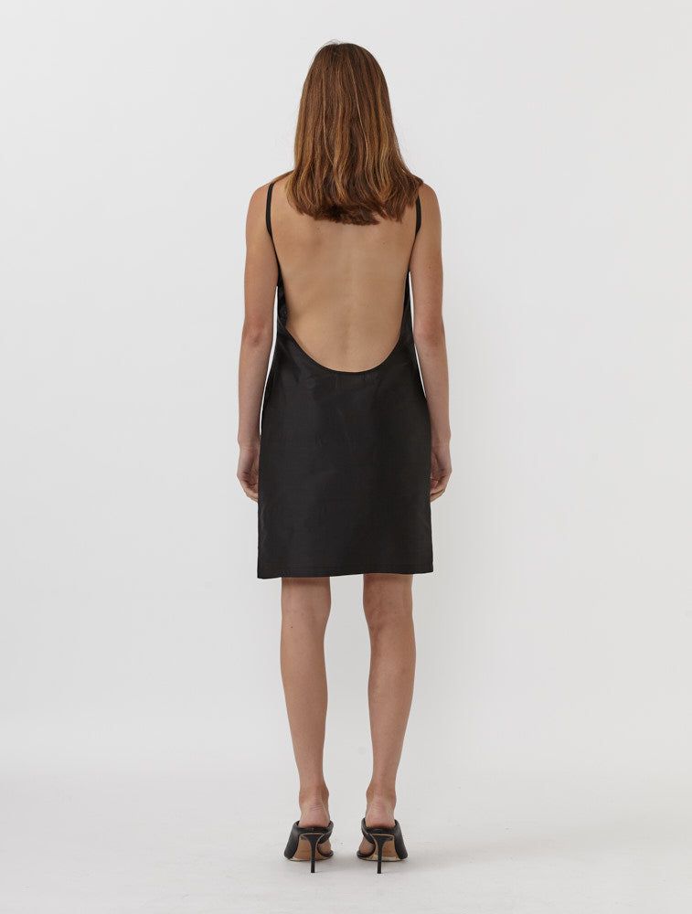 Silk Backless Mini Dress