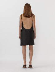 Silk Backless Mini Dress