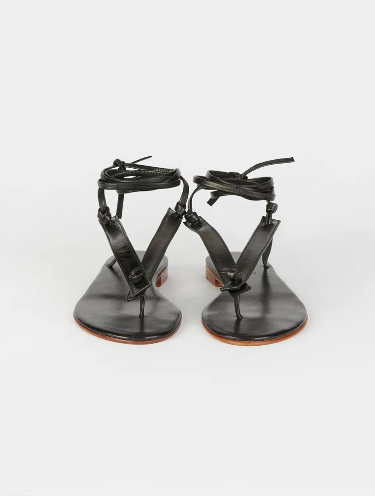 Bibiana Leather Wrap Sandal