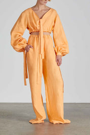 Tobago Organic Linen Top  Melon