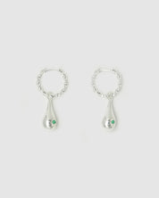 Tear Drop Twist Earring green/silver