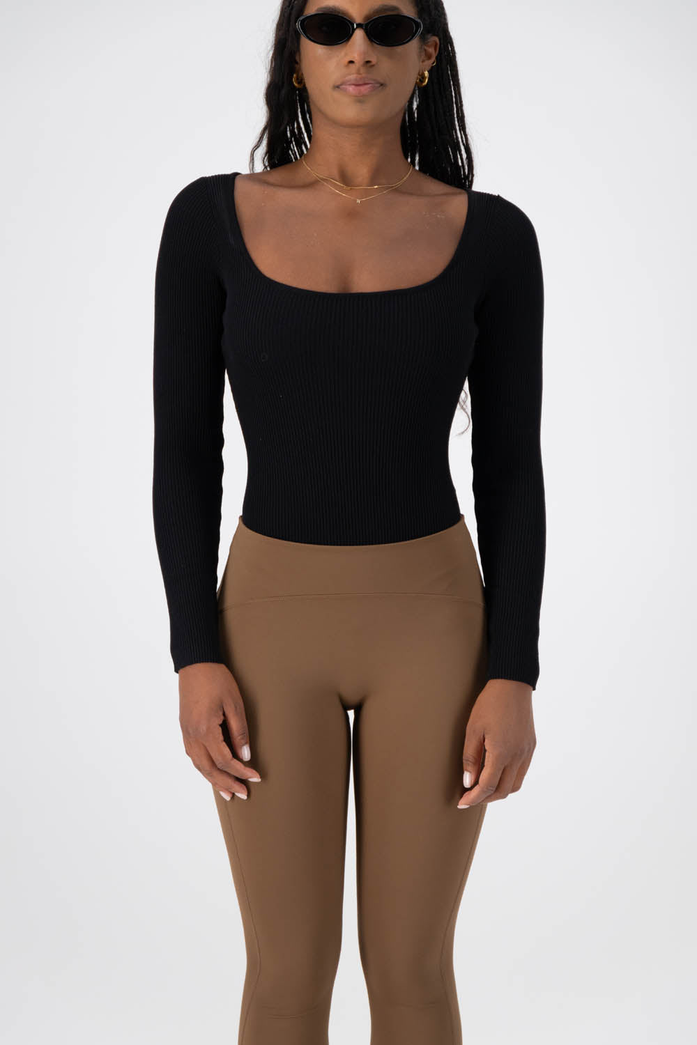 Catania Rib Knit Bodysuit Black