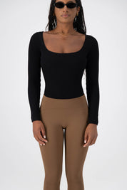 Catania Rib Knit Bodysuit Black