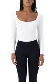 Catania Rib Knit Bodysuit White