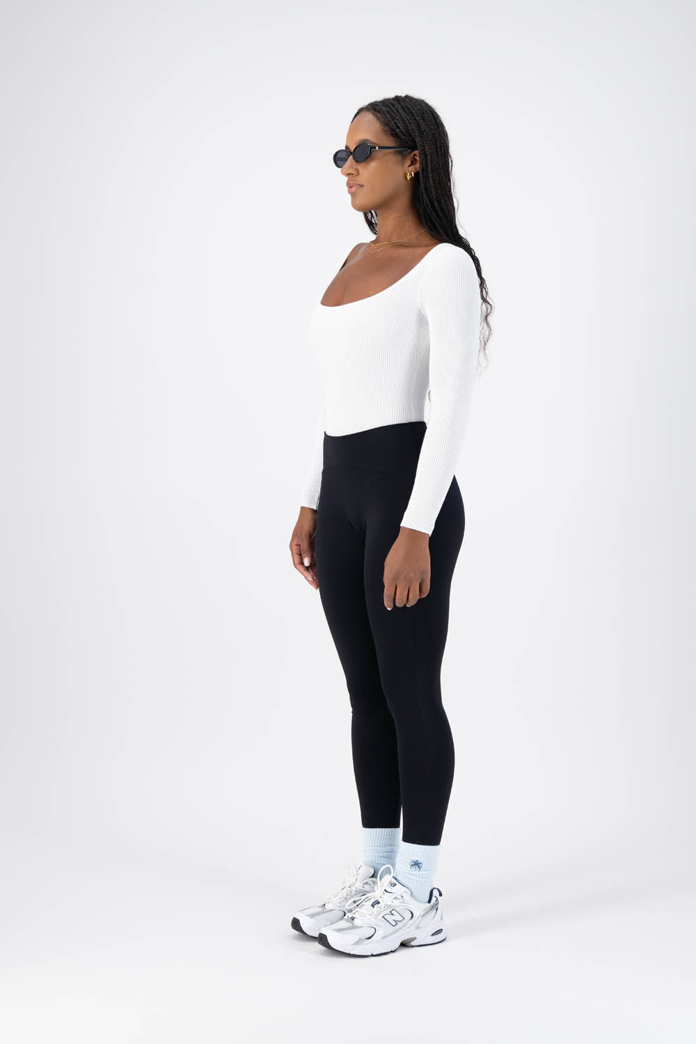 Catania Rib Knit Bodysuit White