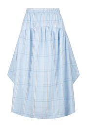 Check Gathered Circle Skirt Check