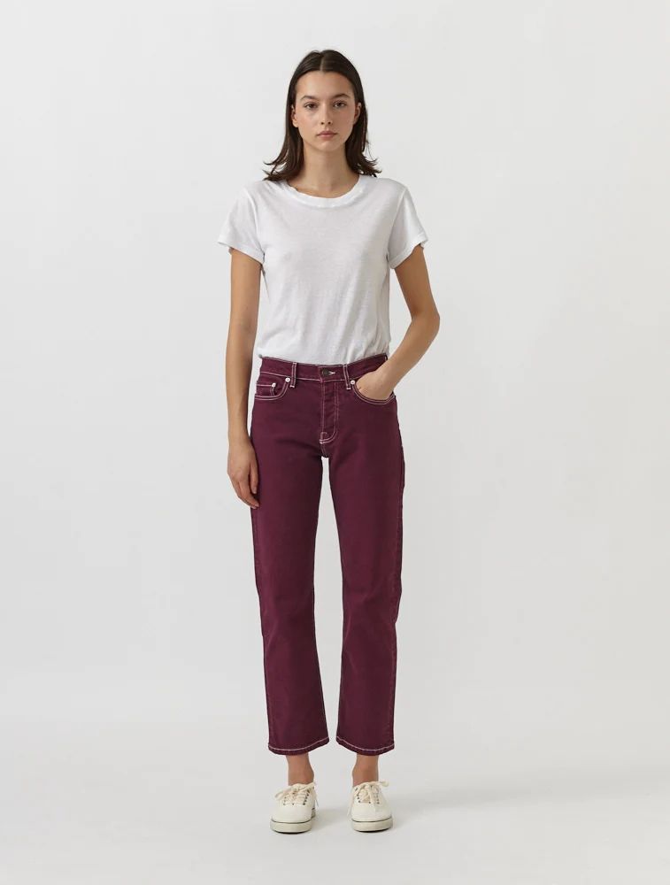 Classic Mid-Rise Jean - Burgundy