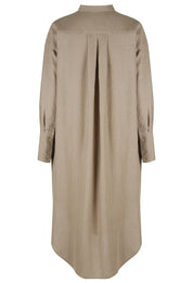 Classic Linen Shirtdress Taupe