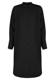 Classic Linen Shirtdress Black