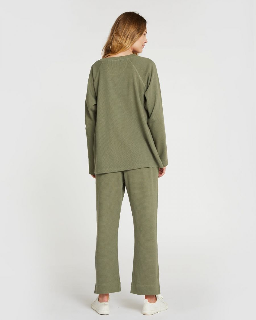 The Waffle Pant Dusty Olive