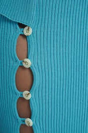 Button-Up Kick Skirt in Aqua