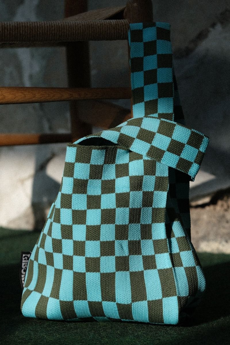 Liburan XS Checkered Tote Bag Blue/Green