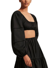 Decolette Crop Blouse Black