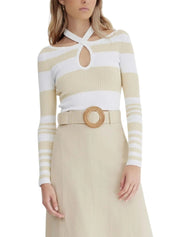 Blair Top Almond And Cream Stripe