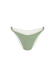 Green Stripe Curved String Brief Green Stripe