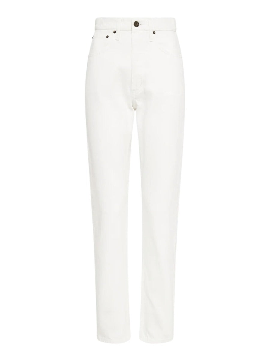 High Waist Crop Straight Jeans Off White – The Archive Place