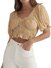 Abby Top Tangelo Floral